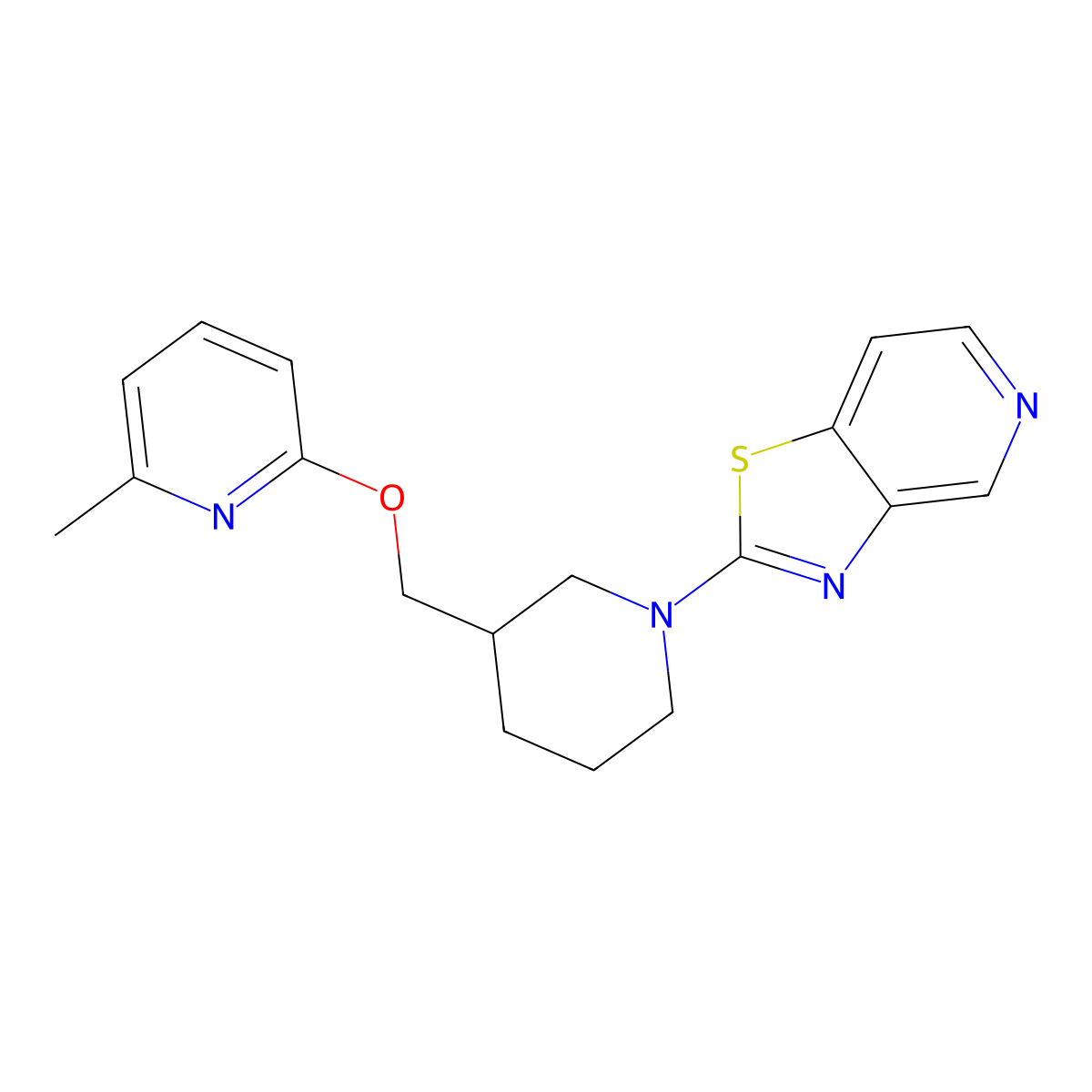 2-Methyl-6-[(1-{[1,3]thiazolo[4,5-c]pyridin-2-yl}piperidin-3-yl)methoxy]pyridine molecular structure, CAS 2379986-62-4