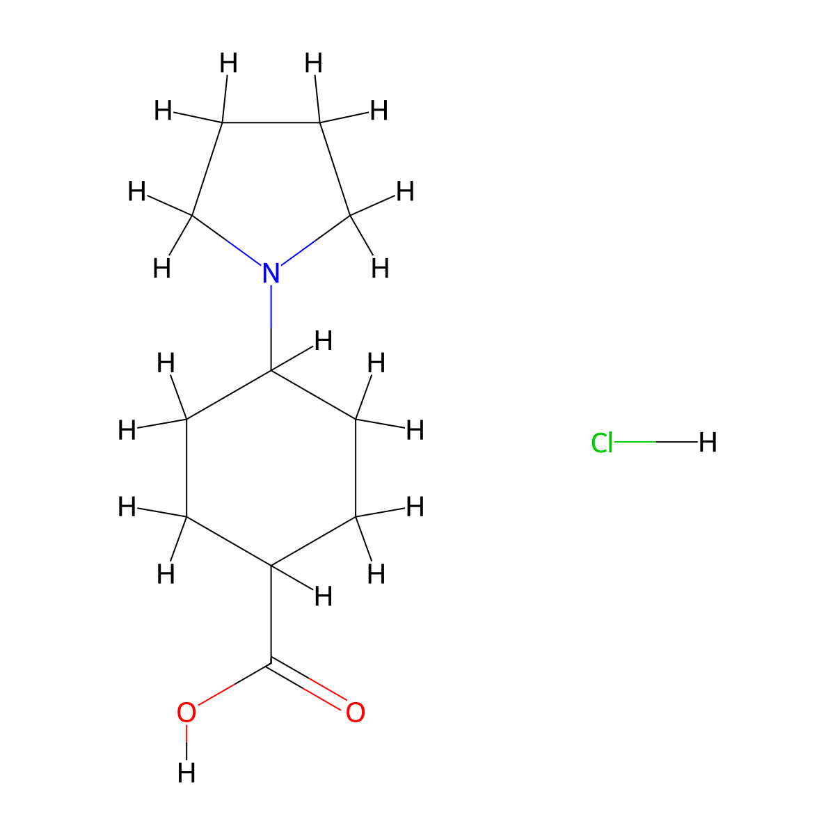 trans-4-(1-Pyrrolidinyl)cyclohexanecarboxylate hydrochloride molecular structure, CAS 2379986-71-5