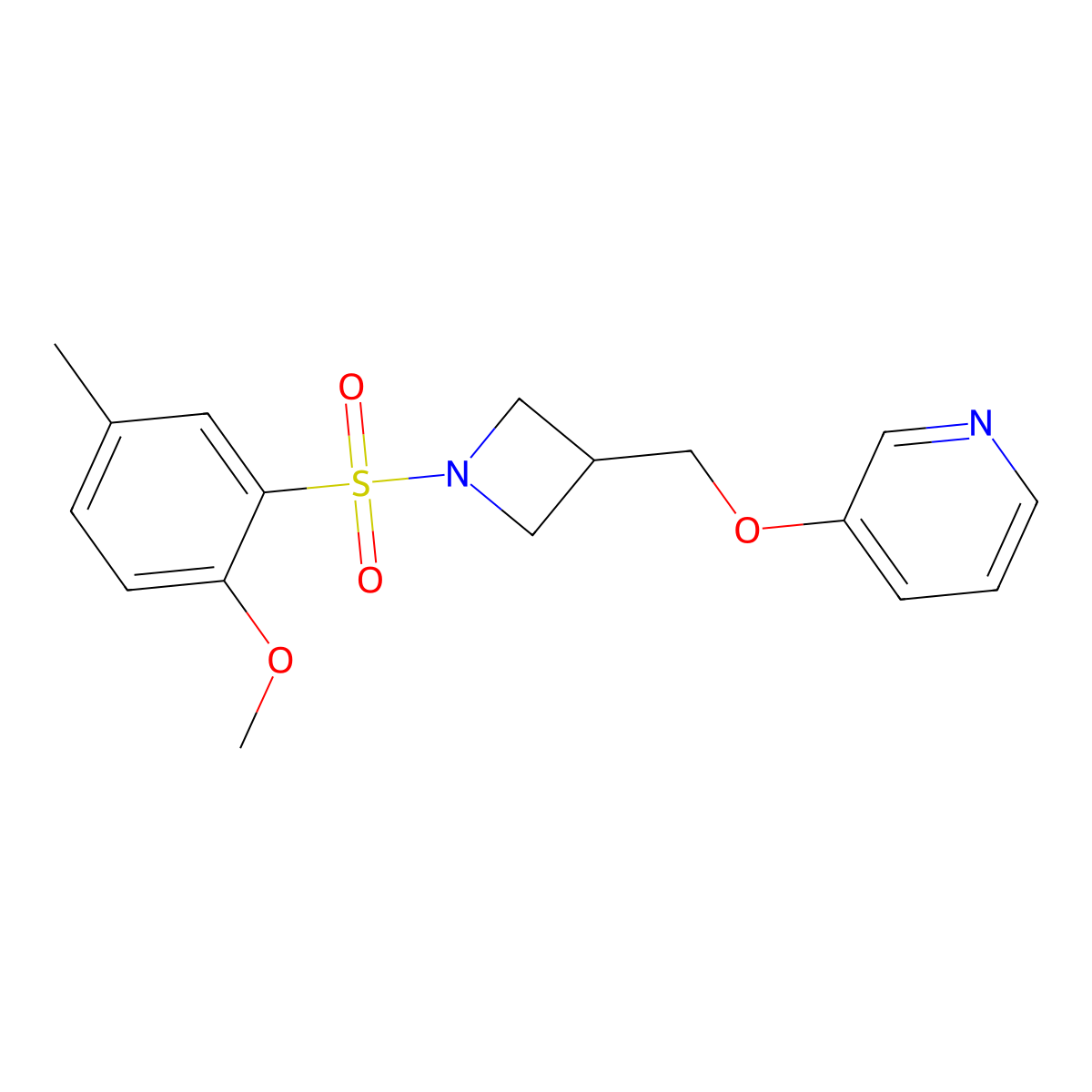 3-{[1-(2-Methoxy-5-methylbenzenesulfonyl)azetidin-3-yl]methoxy}pyridine molecular structure, CAS 2379986-81-7