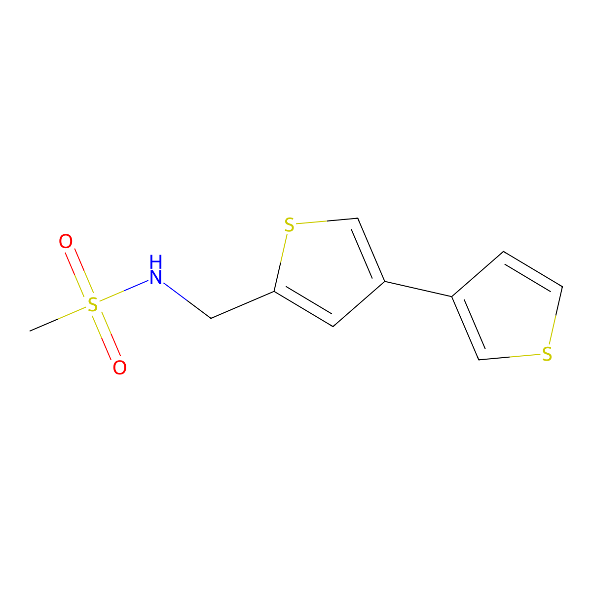 N-({[3,3'-bithiophene]-5-yl}methyl)methanesulfonamide molecular structure, CAS 2379987-01-4