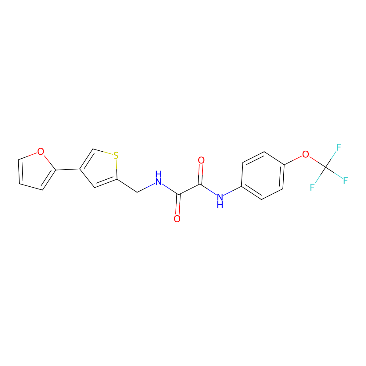 N-{[4-(furan-2-yl)thiophen-2-yl]methyl}-N'-[4-(trifluoromethoxy)phenyl]ethanediamide molecular structure, CAS 2379987-21-8