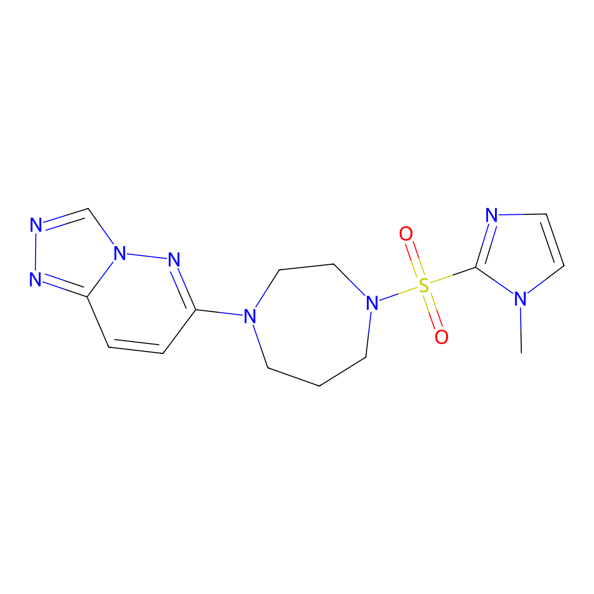 1-[(1-methyl-1H-imidazol-2-yl)sulfonyl]-4-{[1,2,4]triazolo[4,3-b]pyridazin-6-yl}-1,4-diazepane molecular structure, CAS 2379987-35-4