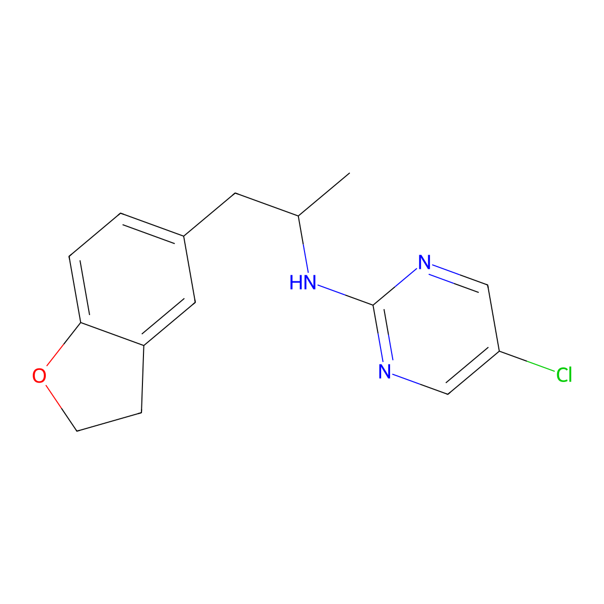 5-Chloro-N-[1-(2,3-dihydro-1-benzofuran-5-yl)propan-2-yl]pyrimidin-2-amine molecular structure, CAS 2379987-40-1