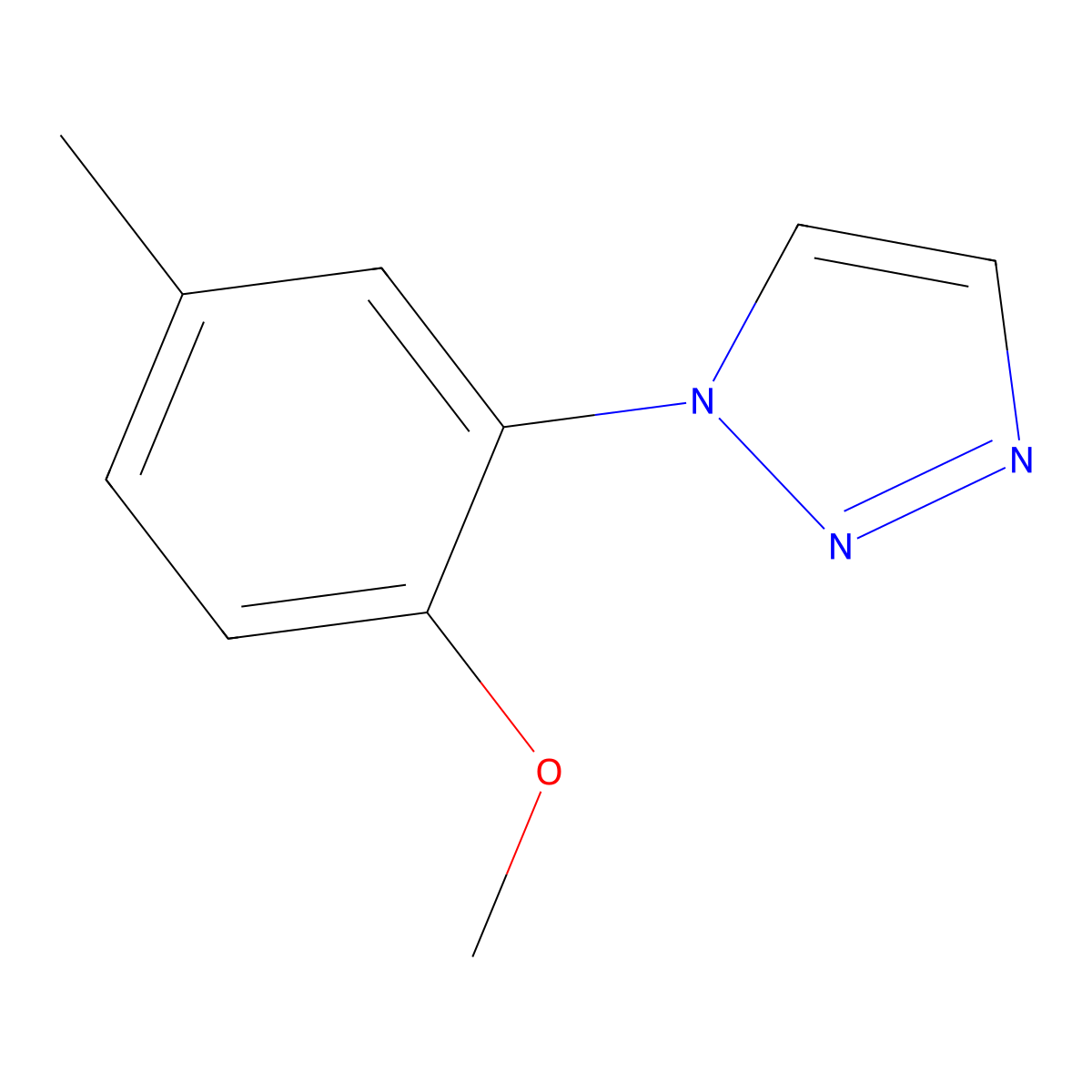 1-(2-methoxy-5-methylphenyl)-1H-1,2,3-triazole molecular structure, CAS 2379987-44-5