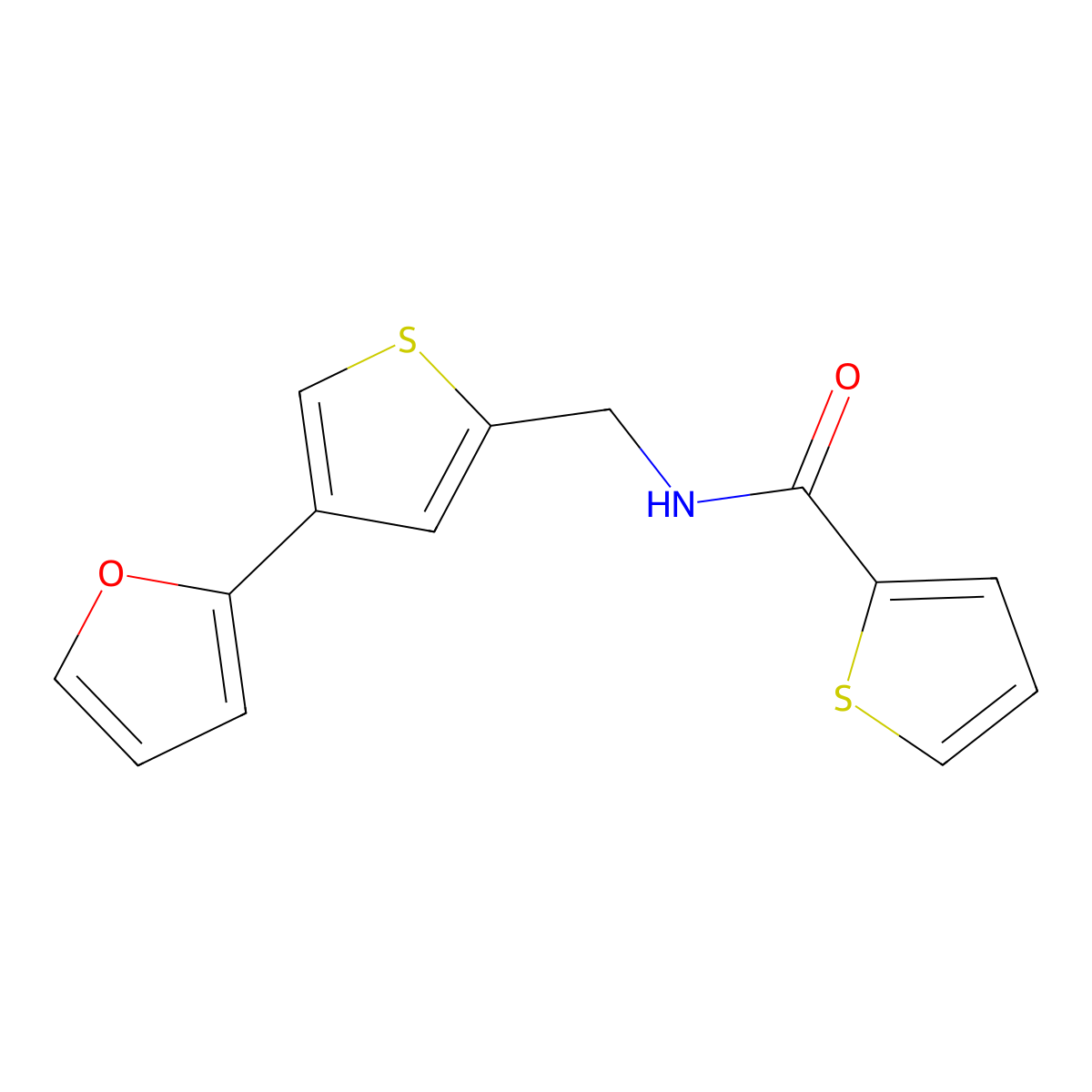 N-{[4-(furan-2-yl)thiophen-2-yl]methyl}thiophene-2-carboxamide molecular structure, CAS 2379987-48-9