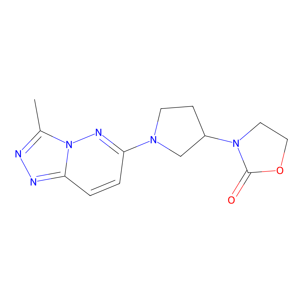 3-(1-{3-Methyl-[1,2,4]triazolo[4,3-b]pyridazin-6-yl}pyrrolidin-3-yl)-1,3-oxazolidin-2-one molecular structure, CAS 2379987-53-6