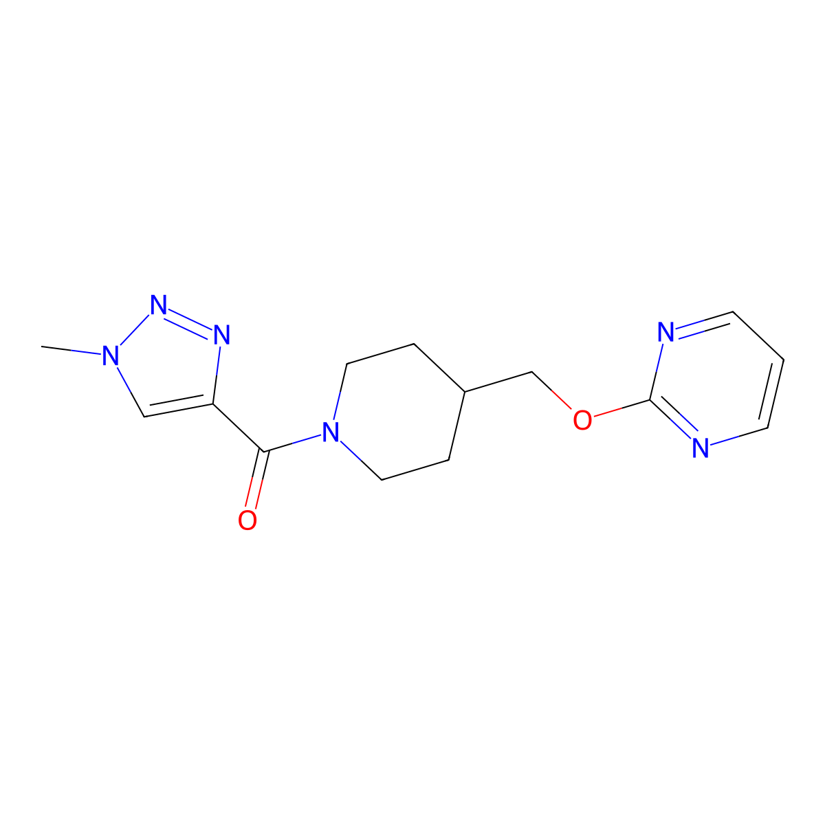 2-{[1-(1-methyl-1H-1,2,3-triazole-4-carbonyl)piperidin-4-yl]methoxy}pyrimidine molecular structure, CAS 2379987-60-5
