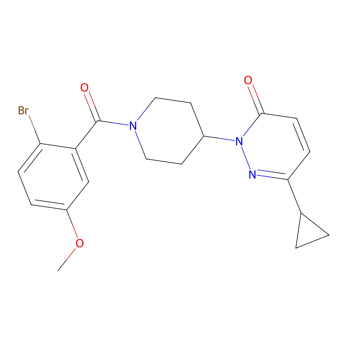 2-[1-(2-Bromo-5-methoxybenzoyl)piperidin-4-yl]-6-cyclopropyl-2,3-dihydropyridazin-3-one molecular structure, CAS 2379987-64-9