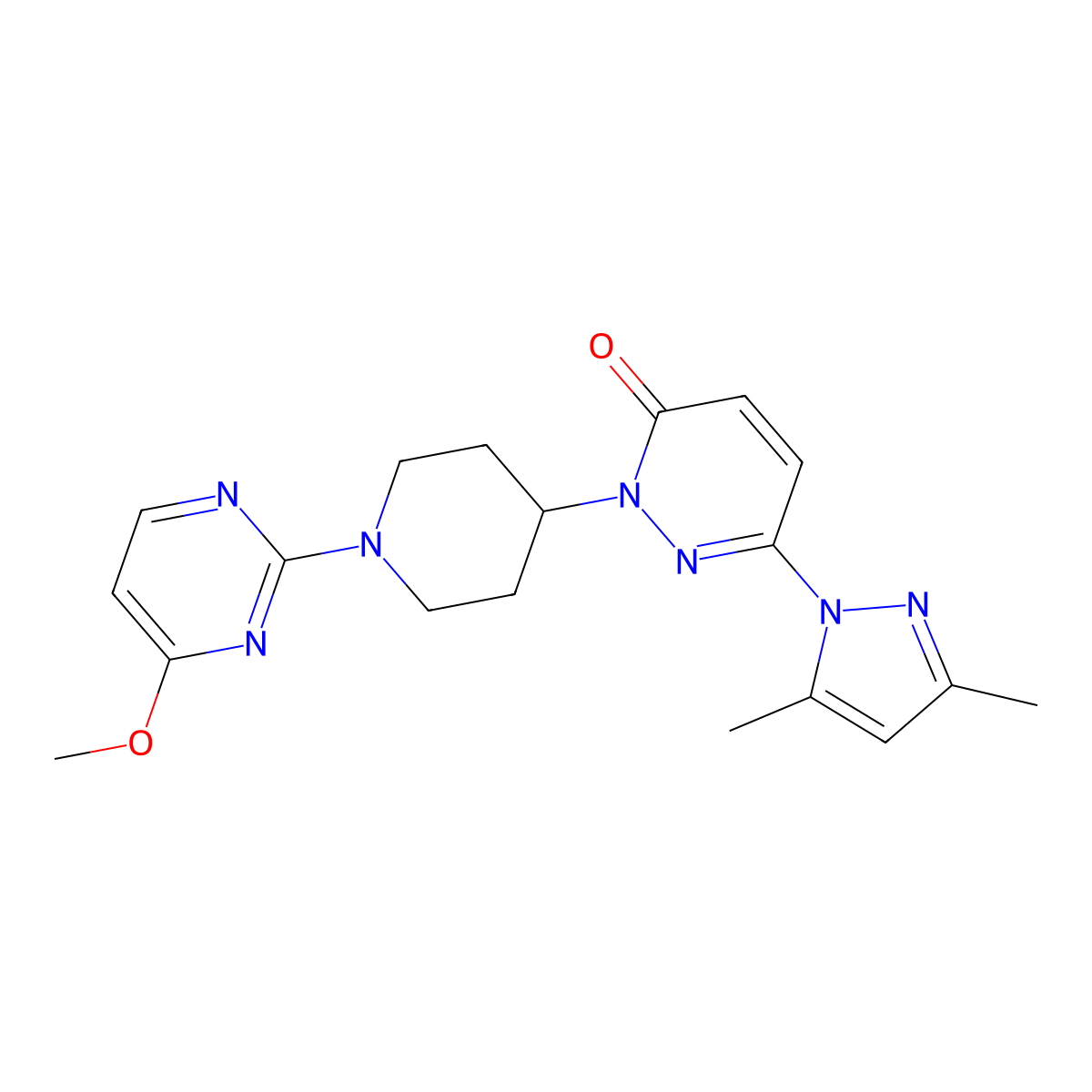 6-(3,5-dimethyl-1H-pyrazol-1-yl)-2-[1-(4-methoxypyrimidin-2-yl)piperidin-4-yl]-2,3-dihydropyridazin-3-one molecular structure, CAS 2379987-66-1