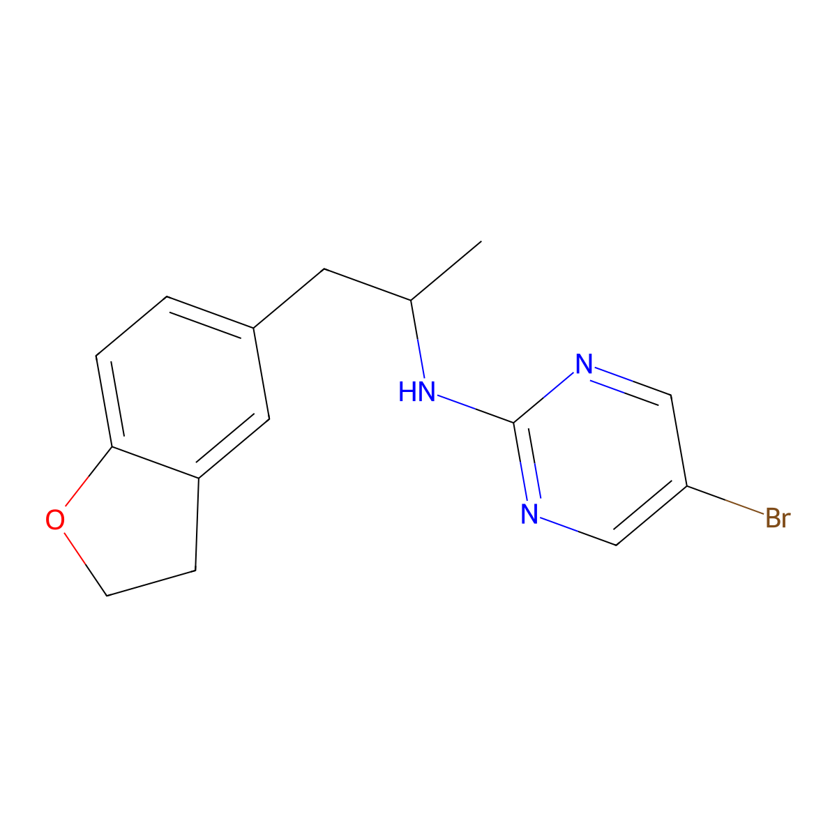 5-Bromo-N-[1-(2,3-dihydro-1-benzofuran-5-yl)propan-2-yl]pyrimidin-2-amine molecular structure, CAS 2379987-68-3