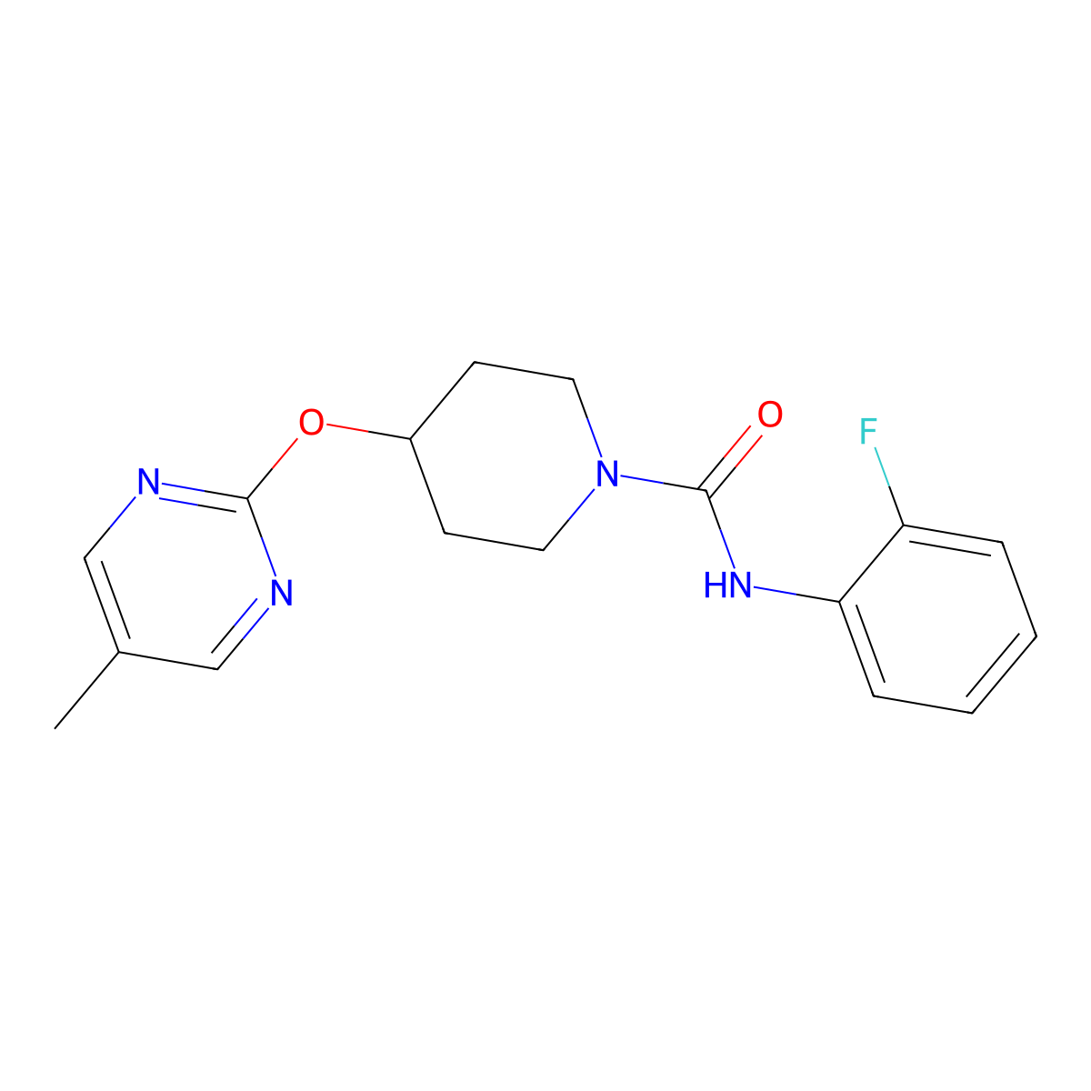 N-(2-fluorophenyl)-4-[(5-methylpyrimidin-2-yl)oxy]piperidine-1-carboxamide molecular structure, CAS 2379987-71-8