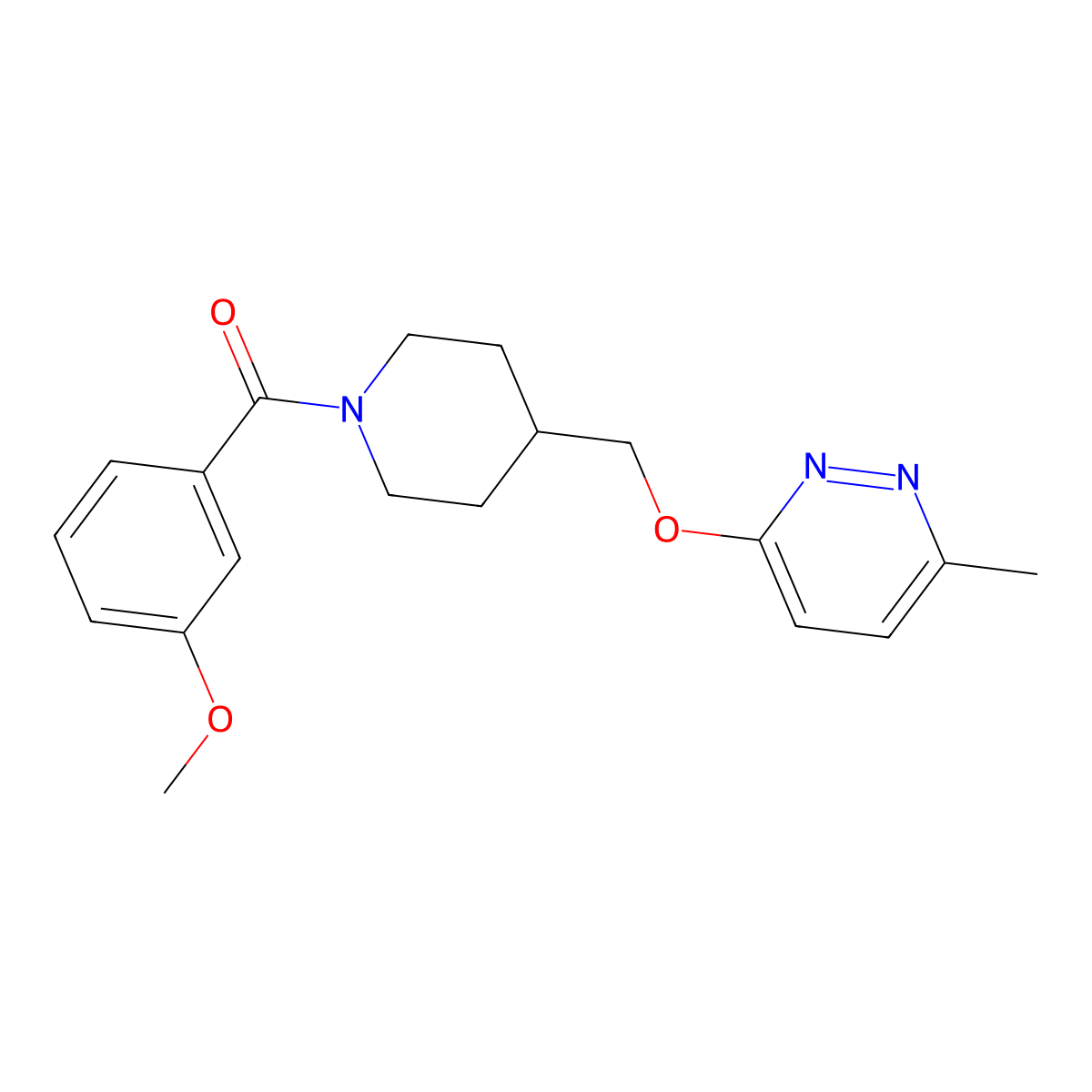 3-{[1-(3-Methoxybenzoyl)piperidin-4-yl]methoxy}-6-methylpyridazine molecular structure, CAS 2379987-88-7