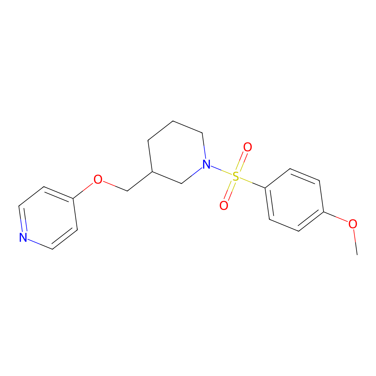 4-{[1-(4-Methoxybenzenesulfonyl)piperidin-3-yl]methoxy}pyridine molecular structure, CAS 2379987-90-1