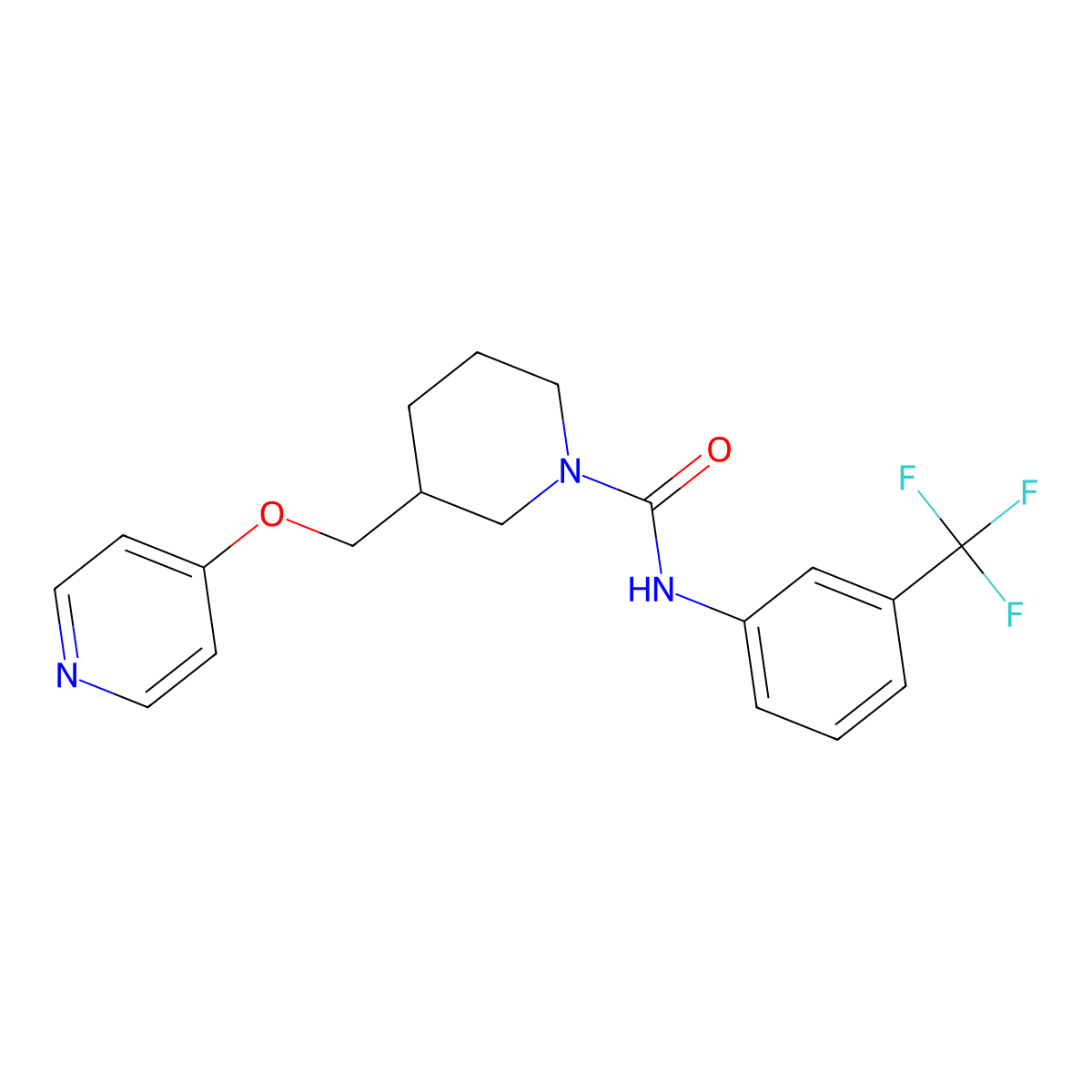 3-[(pyridin-4-yloxy)methyl]-N-[3-(trifluoromethyl)phenyl]piperidine-1-carboxamide molecular structure, CAS 2379987-95-6