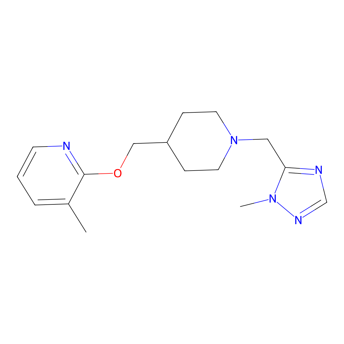 3-methyl-2-({1-[(1-methyl-1H-1,2,4-triazol-5-yl)methyl]piperidin-4-yl}methoxy)pyridine molecular structure, CAS 2379988-06-2