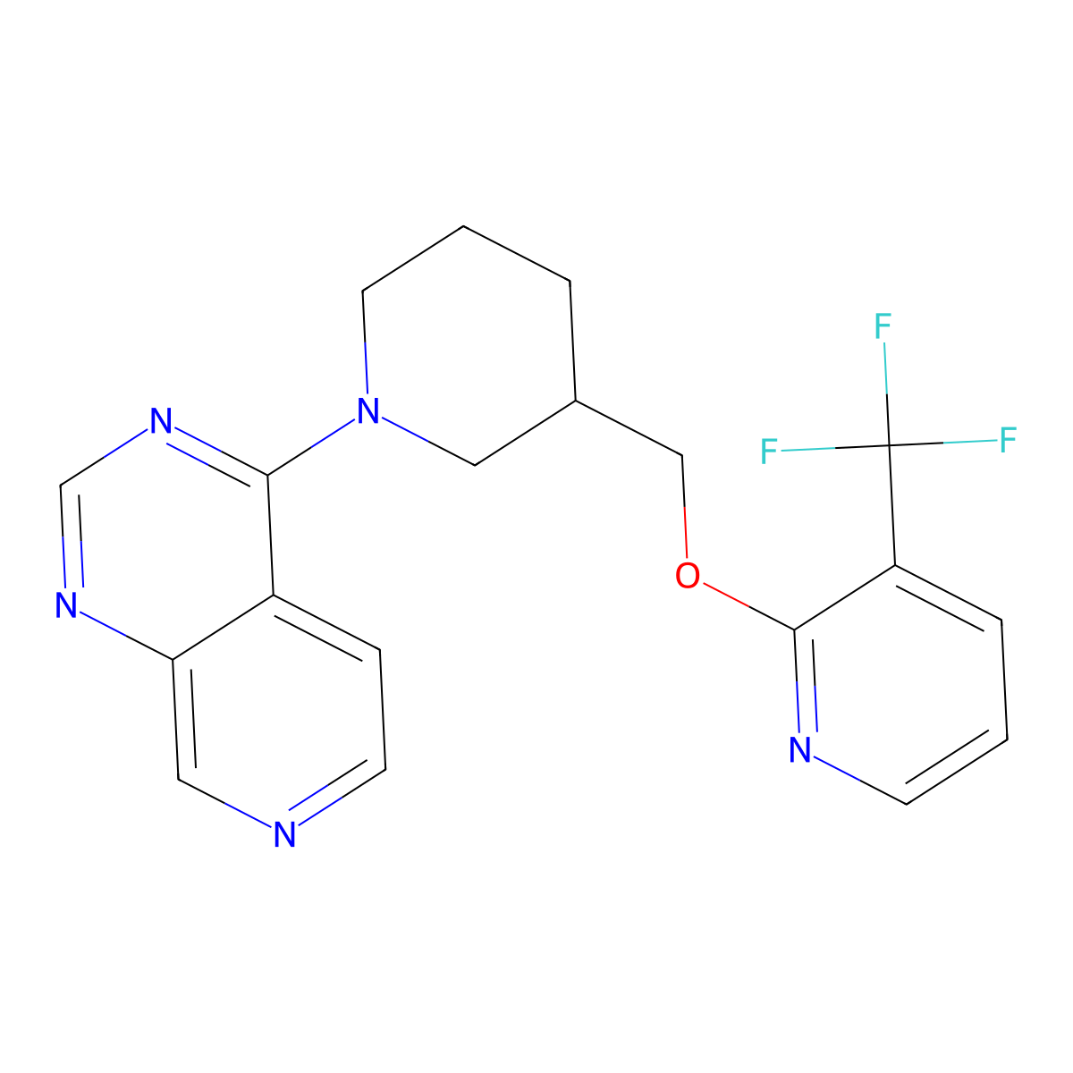2-[(1-{Pyrido[3,4-d]pyrimidin-4-yl}piperidin-3-yl)methoxy]-3-(trifluoromethyl)pyridine molecular structure, CAS 2379988-11-9