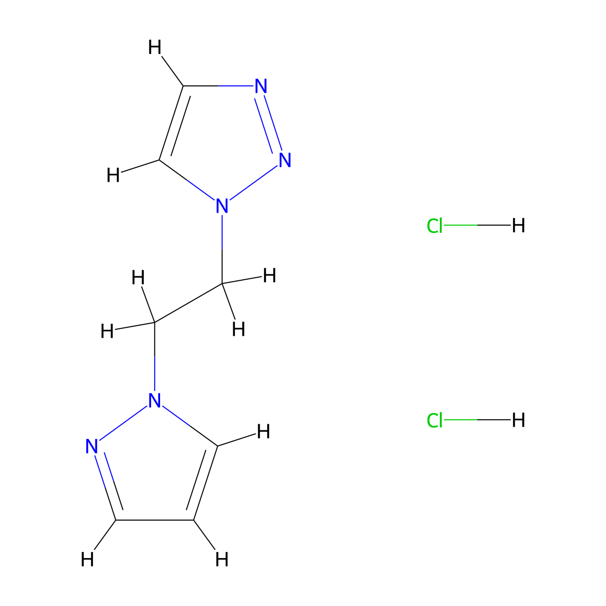1-[2-(1H-pyrazol-1-yl)ethyl]-1H-1,2,3-triazole dihydrochloride molecular structure, CAS 2379988-14-2
