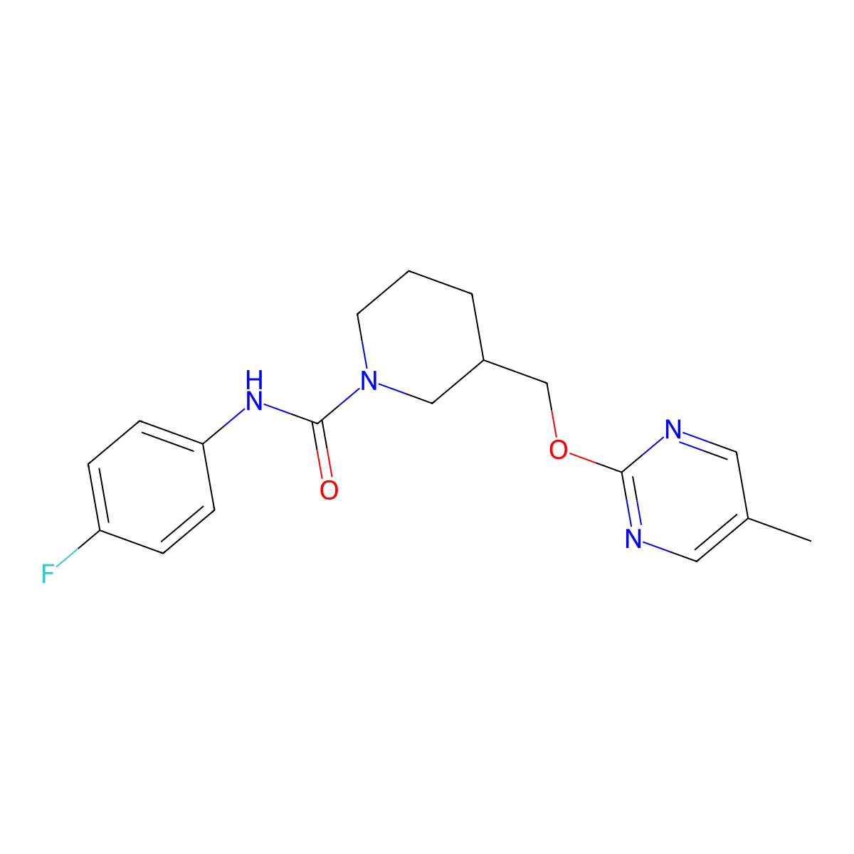 N-(4-fluorophenyl)-3-{[(5-methylpyrimidin-2-yl)oxy]methyl}piperidine-1-carboxamide molecular structure, CAS 2379988-33-5