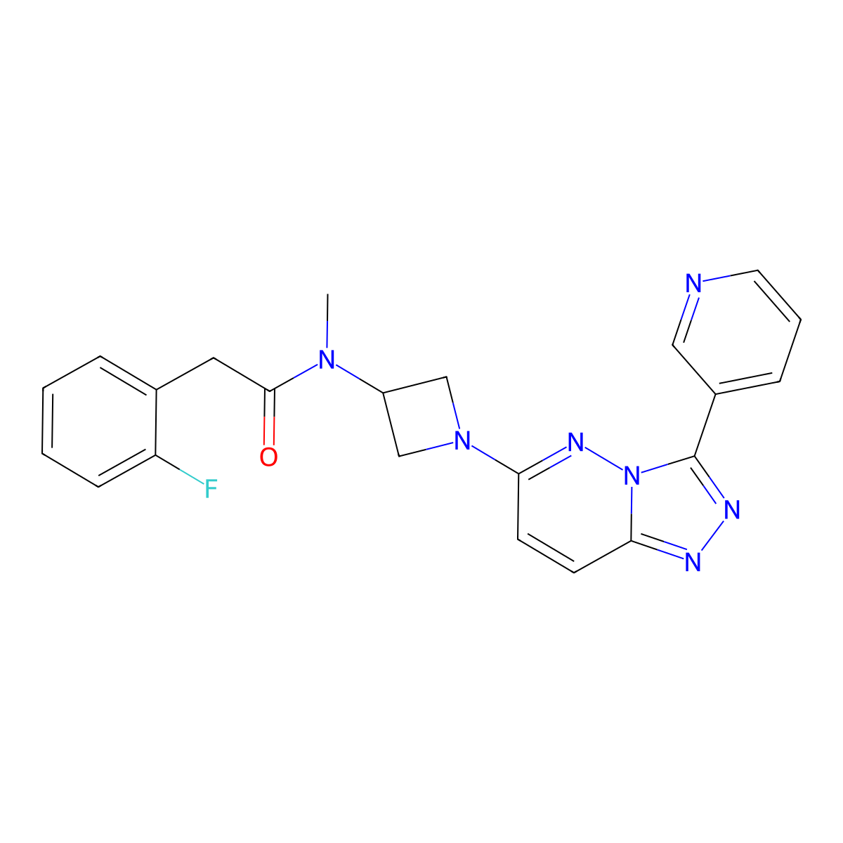 2-(2-fluorophenyl)-N-methyl-N-{1-[3-(pyridin-3-yl)-[1,2,4]triazolo[4,3-b]pyridazin-6-yl]azetidin-3-yl}acetamide molecular structure, CAS 2379988-36-8