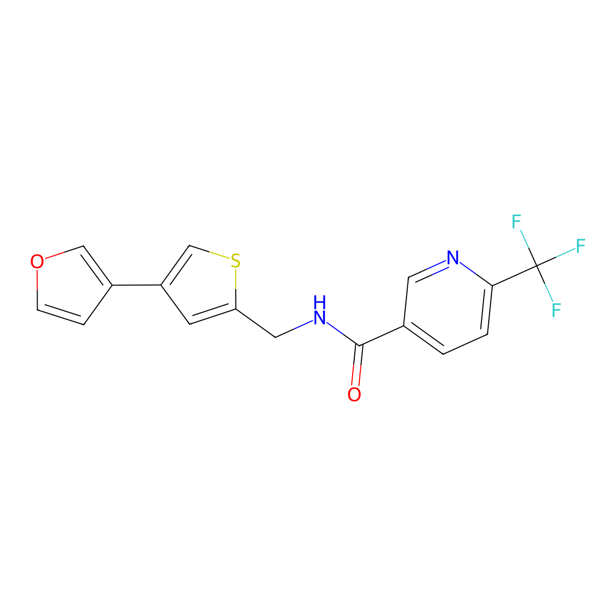 N-{[4-(furan-3-yl)thiophen-2-yl]methyl}-6-(trifluoromethyl)pyridine-3-carboxamide molecular structure, CAS 2379988-38-0
