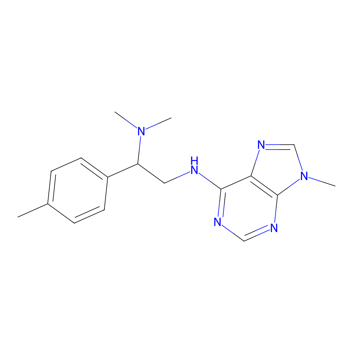 N-[2-(dimethylamino)-2-(4-methylphenyl)ethyl]-9-methyl-9H-purin-6-amine molecular structure, CAS 2379988-41-5