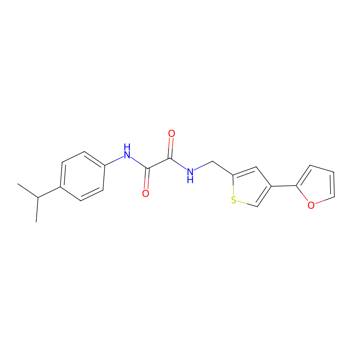 N-{[4-(furan-2-yl)thiophen-2-yl]methyl}-N'-[4-(propan-2-yl)phenyl]ethanediamide molecular structure, CAS 2379988-48-2