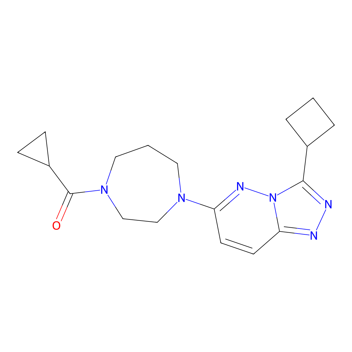 1-{3-Cyclobutyl-[1,2,4]triazolo[4,3-b]pyridazin-6-yl}-4-cyclopropanecarbonyl-1,4-diazepane molecular structure, CAS 2379988-60-8