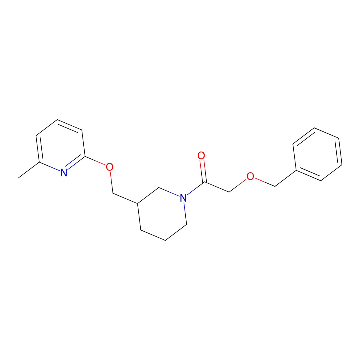 2-(Benzyloxy)-1-(3-{[(6-methylpyridin-2-yl)oxy]methyl}piperidin-1-yl)ethan-1-one molecular structure, CAS 2379988-66-4