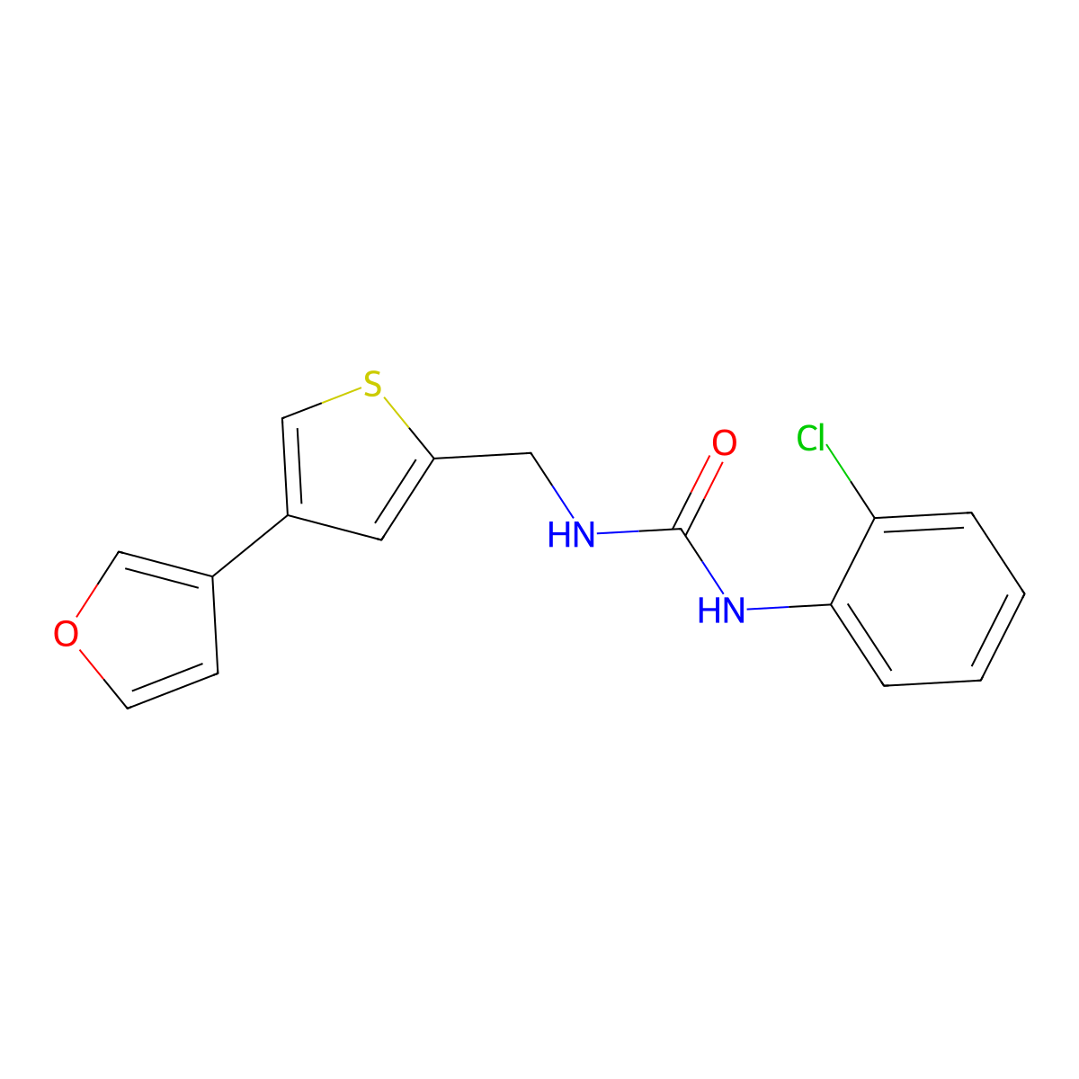 1-(2-Chlorophenyl)-3-{[4-(furan-3-yl)thiophen-2-yl]methyl}urea molecular structure, CAS 2379989-28-1