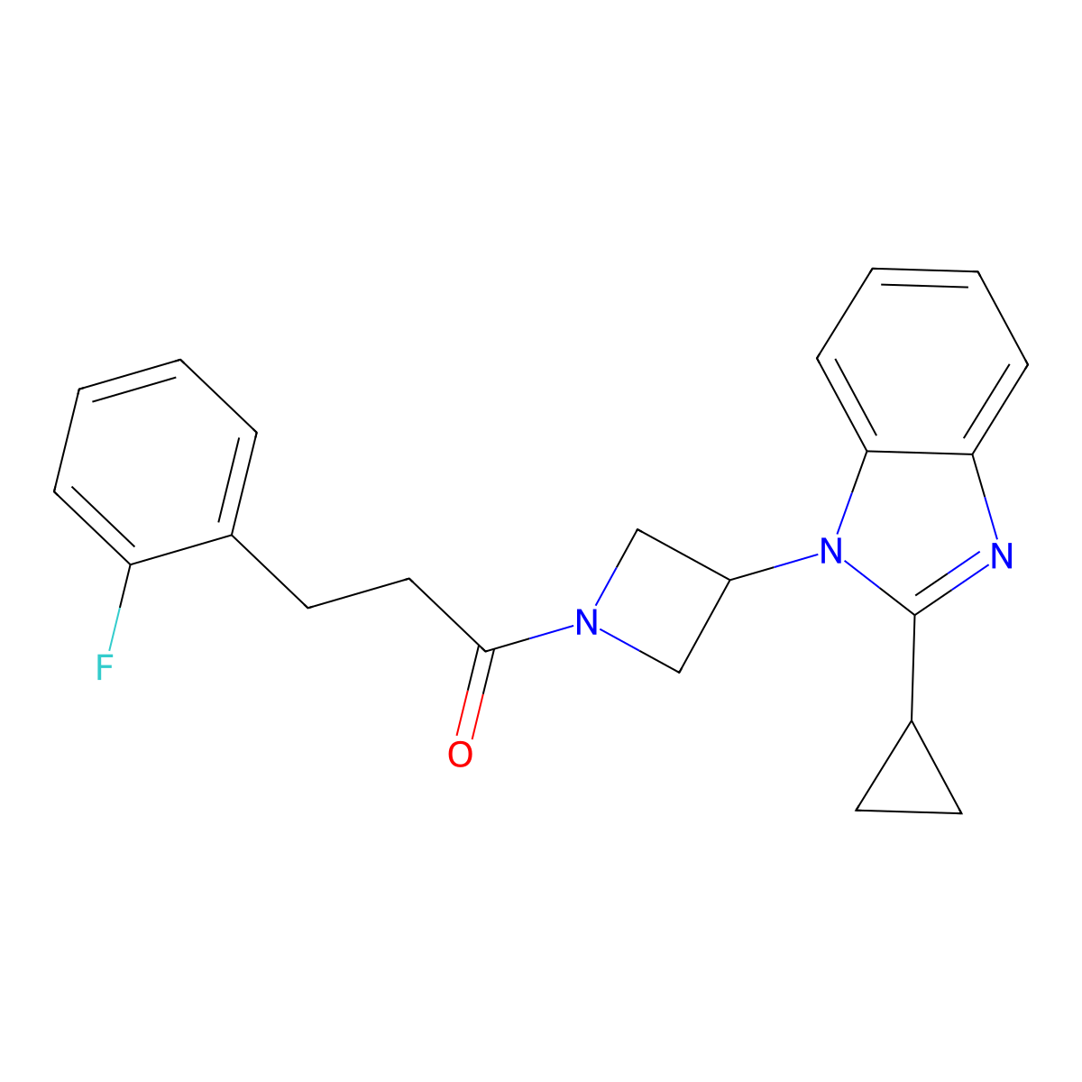 1-[3-(2-cyclopropyl-1H-1,3-benzodiazol-1-yl)azetidin-1-yl]-3-(2-fluorophenyl)propan-1-one molecular structure, CAS 2379989-33-8