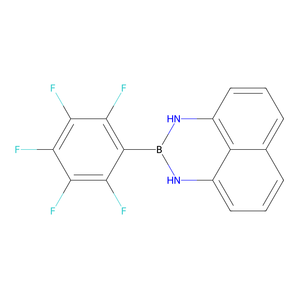 2-(Perfluorophenyl)-2,3-dihydro-1H-naphtho[1,8-DE][1,3,2]diazaborinine molecular structure, CAS 2379990-85-7