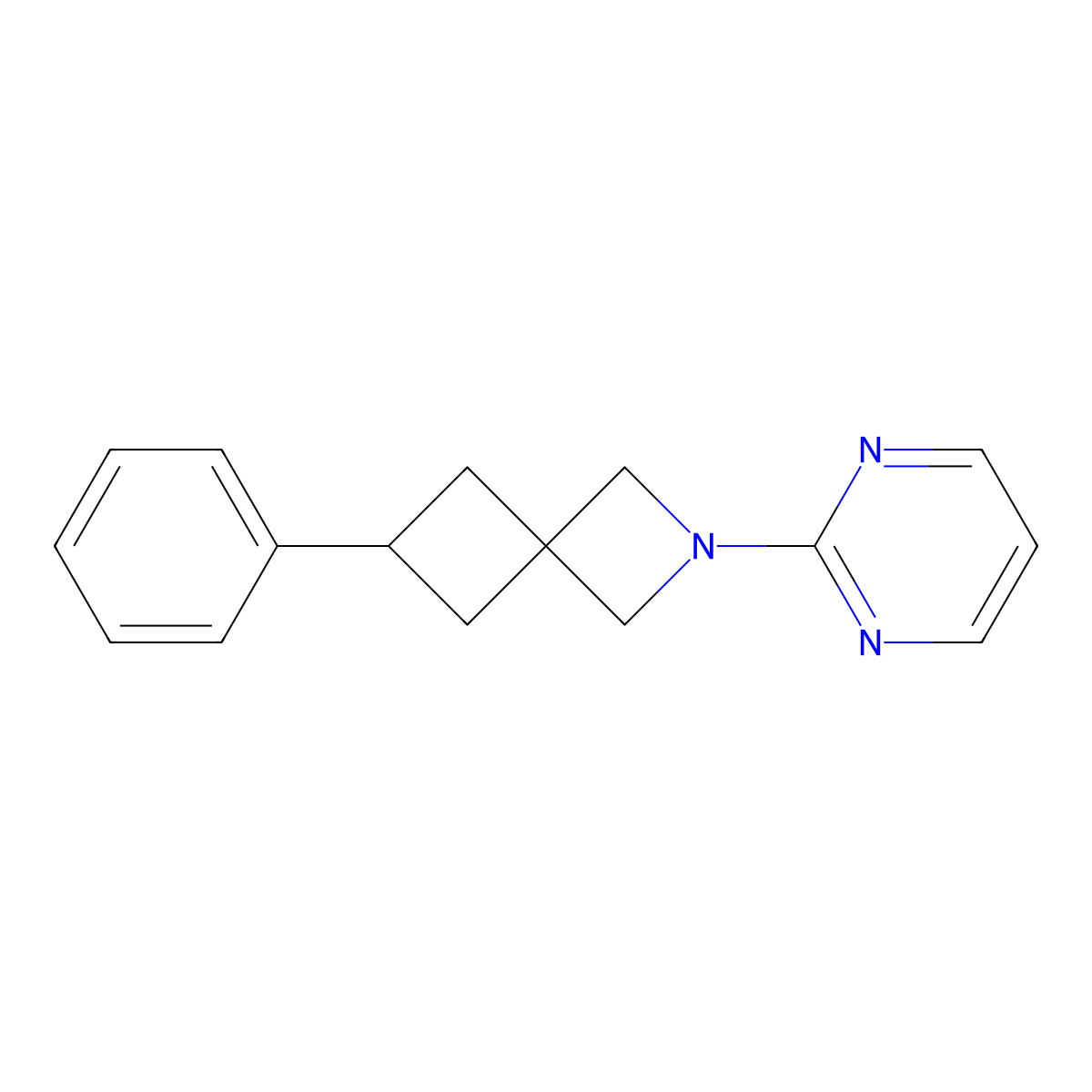 6-Phenyl-2-(pyrimidin-2-yl)-2-azaspiro[3.3]heptane molecular structure, CAS 2379993-20-9