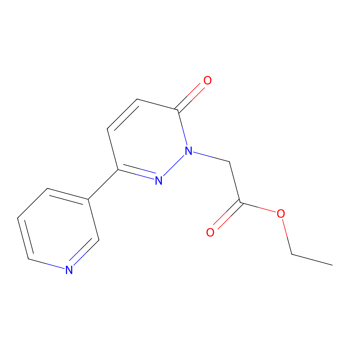 Ethyl 2-[6-oxo-3-(pyridin-3-yl)-1,6-dihydropyridazin-1-yl]acetate molecular structure, CAS 2379993-34-5