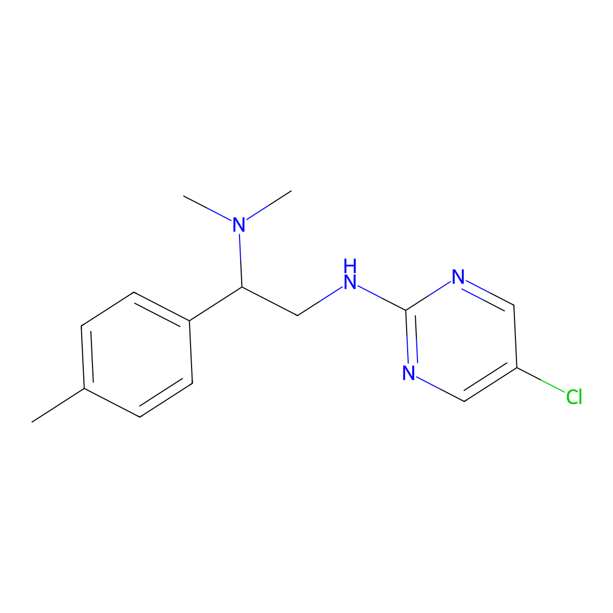 5-chloro-N-[2-(dimethylamino)-2-(4-methylphenyl)ethyl]pyrimidin-2-amine molecular structure, CAS 2379993-35-6