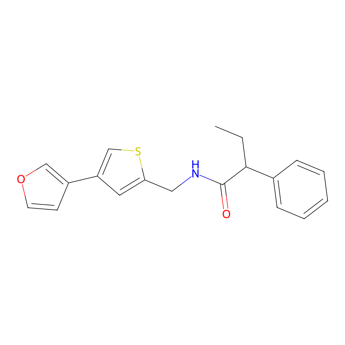 N-{[4-(furan-3-yl)thiophen-2-yl]methyl}-2-phenylbutanamide molecular structure, CAS 2379993-42-5