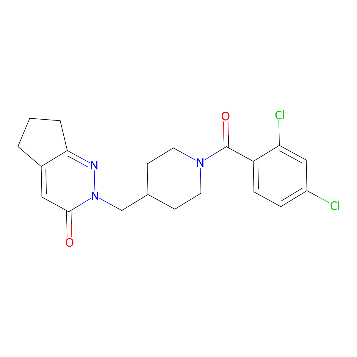 2-{[1-(2,4-dichlorobenzoyl)piperidin-4-yl]methyl}-2H,3H,5H,6H,7H-cyclopenta[c]pyridazin-3-one molecular structure, CAS 2379993-46-9