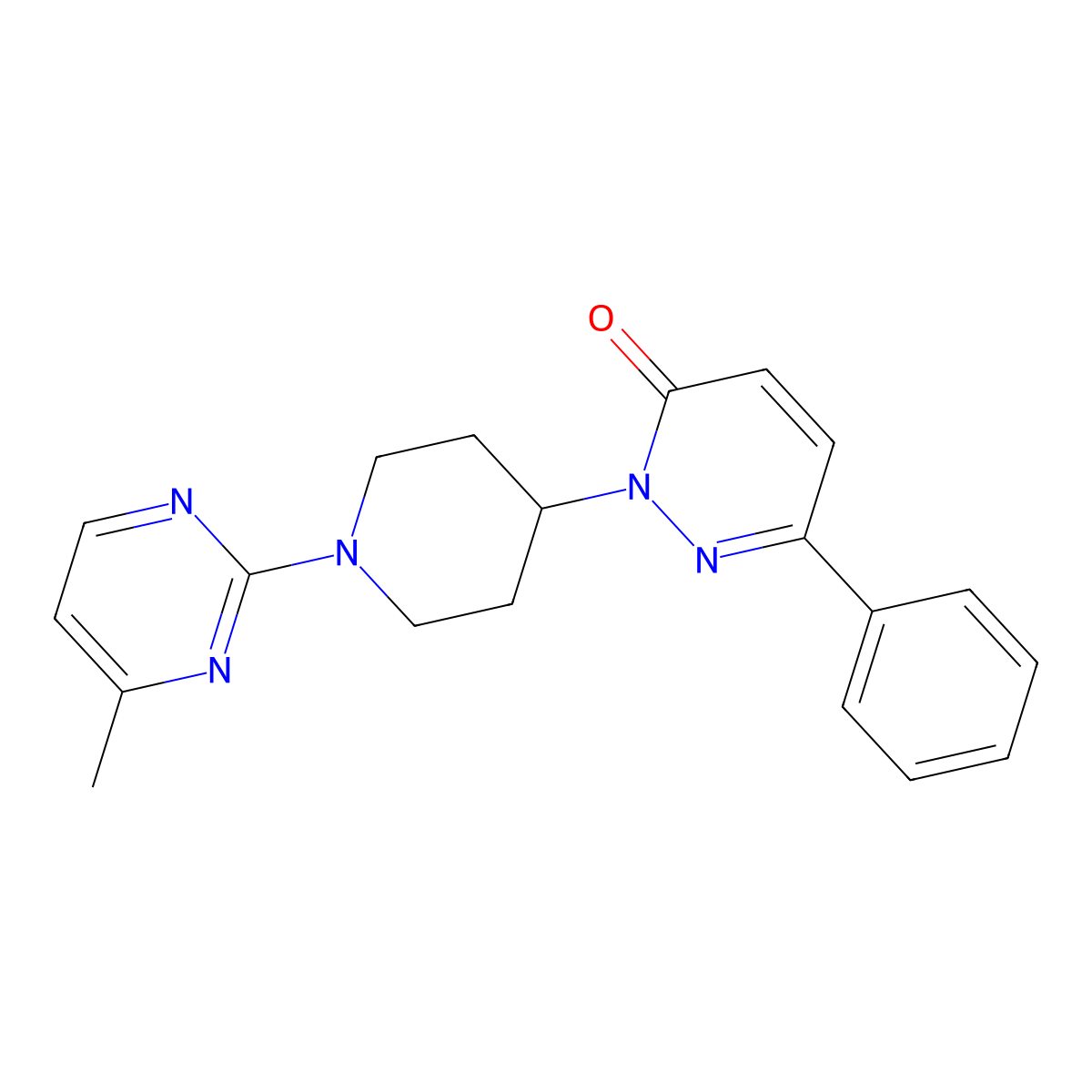 2-[1-(4-Methylpyrimidin-2-yl)piperidin-4-yl]-6-phenyl-2,3-dihydropyridazin-3-one molecular structure, CAS 2379993-49-2