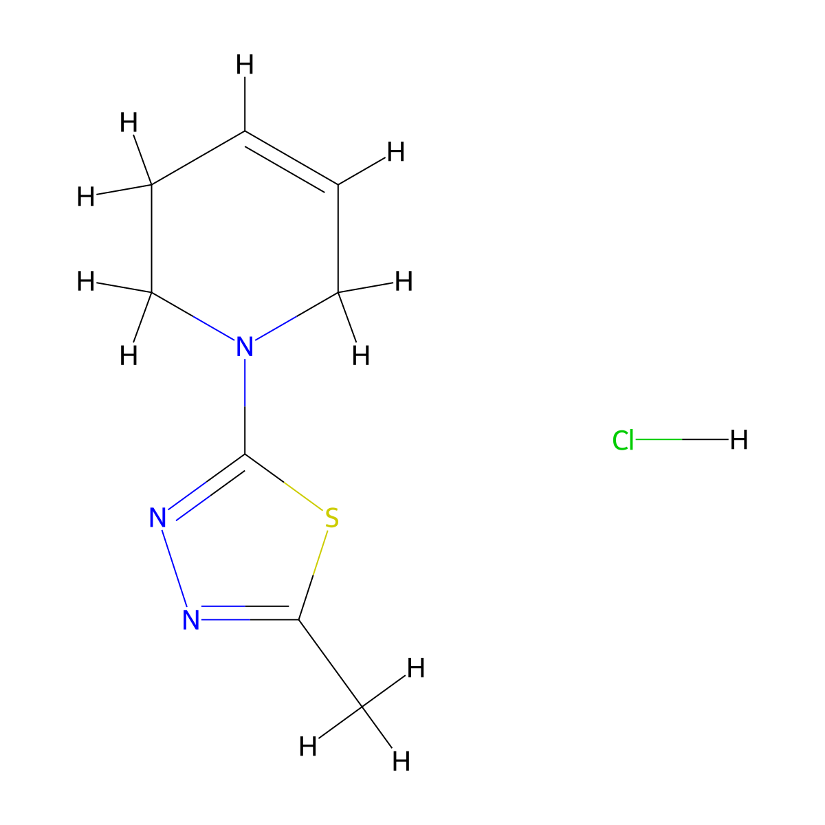 1-(5-Methyl-1,3,4-thiadiazol-2-yl)-1,2,3,6-tetrahydropyridine hydrochloride molecular structure, CAS 2379993-68-5