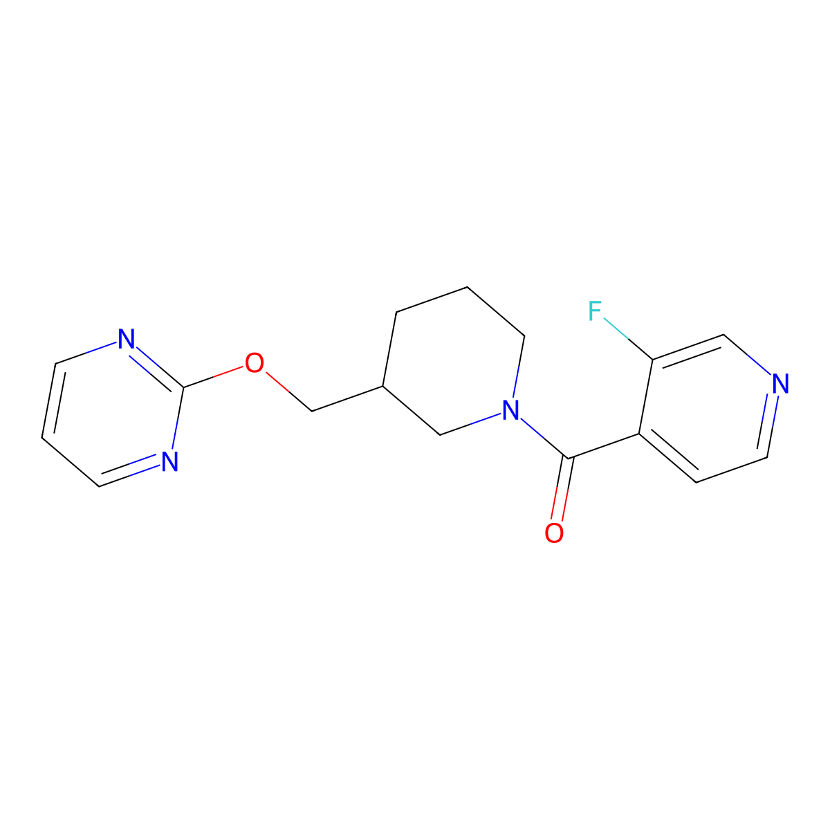 2-{[1-(3-Fluoropyridine-4-carbonyl)piperidin-3-yl]methoxy}pyrimidine molecular structure, CAS 2379993-78-7
