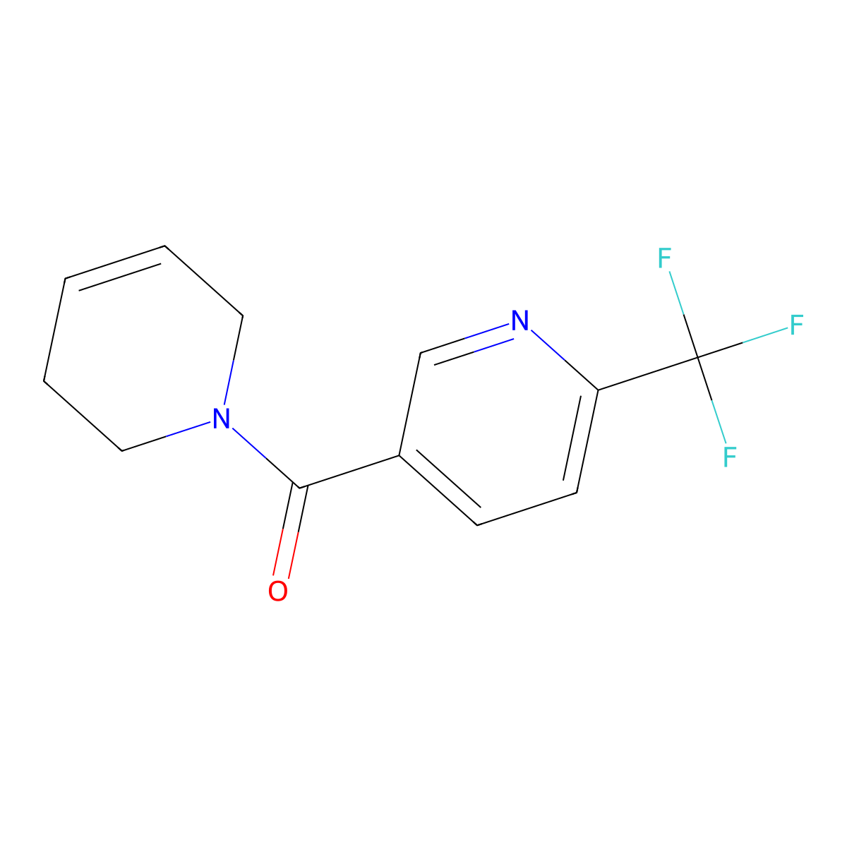 5-(1,2,3,6-Tetrahydropyridine-1-carbonyl)-2-(trifluoromethyl)pyridine molecular structure, CAS 2379993-86-7