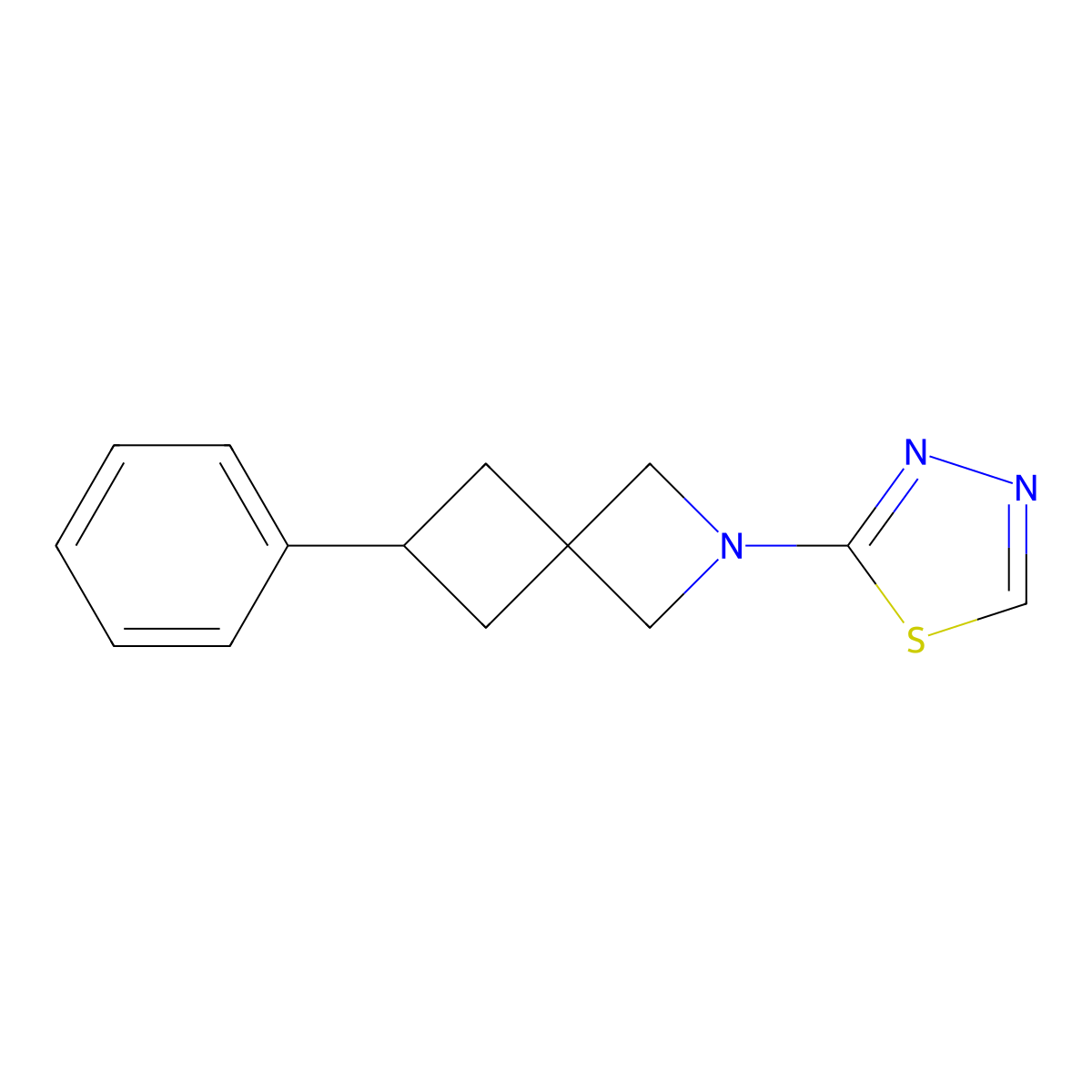 6-Phenyl-2-(1,3,4-thiadiazol-2-yl)-2-azaspiro[3.3]heptane molecular structure, CAS 2379993-92-5