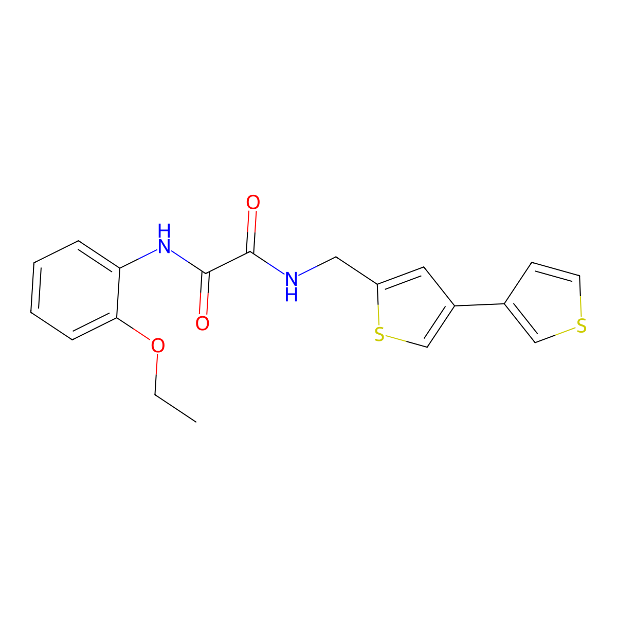 N-({[3,3'-bithiophene]-5-yl}methyl)-N'-(2-ethoxyphenyl)ethanediamide molecular structure, CAS 2379993-96-9