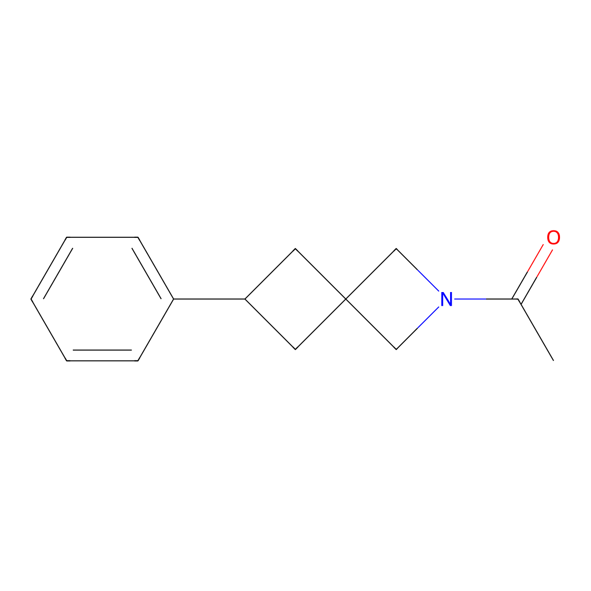 1-{6-Phenyl-2-azaspiro[3.3]heptan-2-yl}ethan-1-one molecular structure, CAS 2379994-05-3