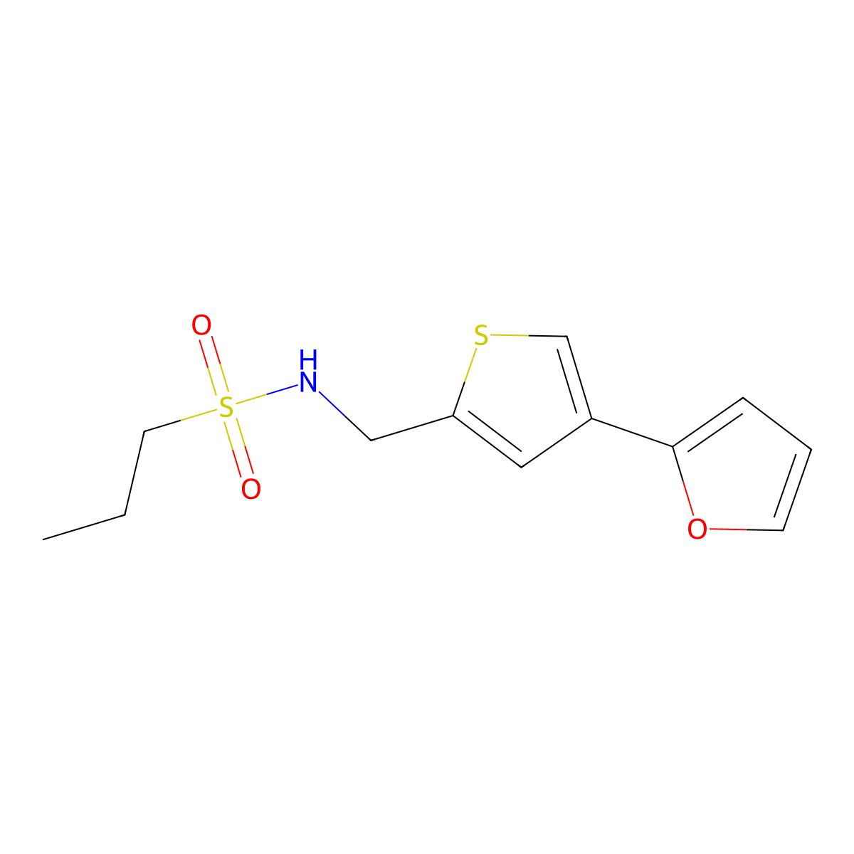 N-{[4-(furan-2-yl)thiophen-2-yl]methyl}propane-1-sulfonamide molecular structure, CAS 2379994-06-4