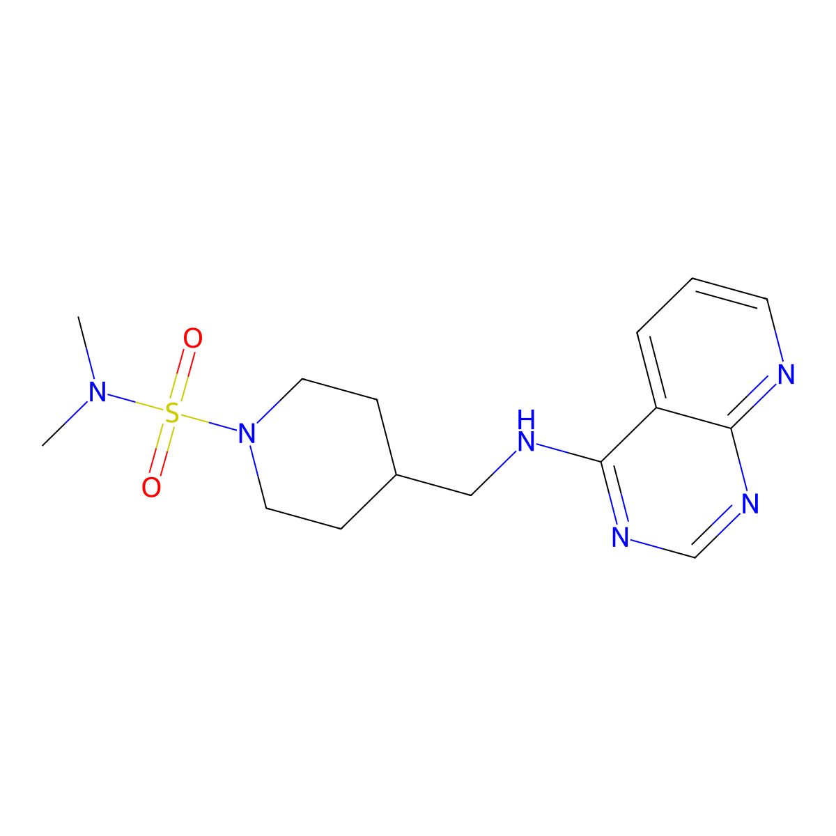 N,N-dimethyl-4-[({pyrido[2,3-d]pyrimidin-4-yl}amino)methyl]piperidine-1-sulfonamide molecular structure, CAS 2379994-19-9