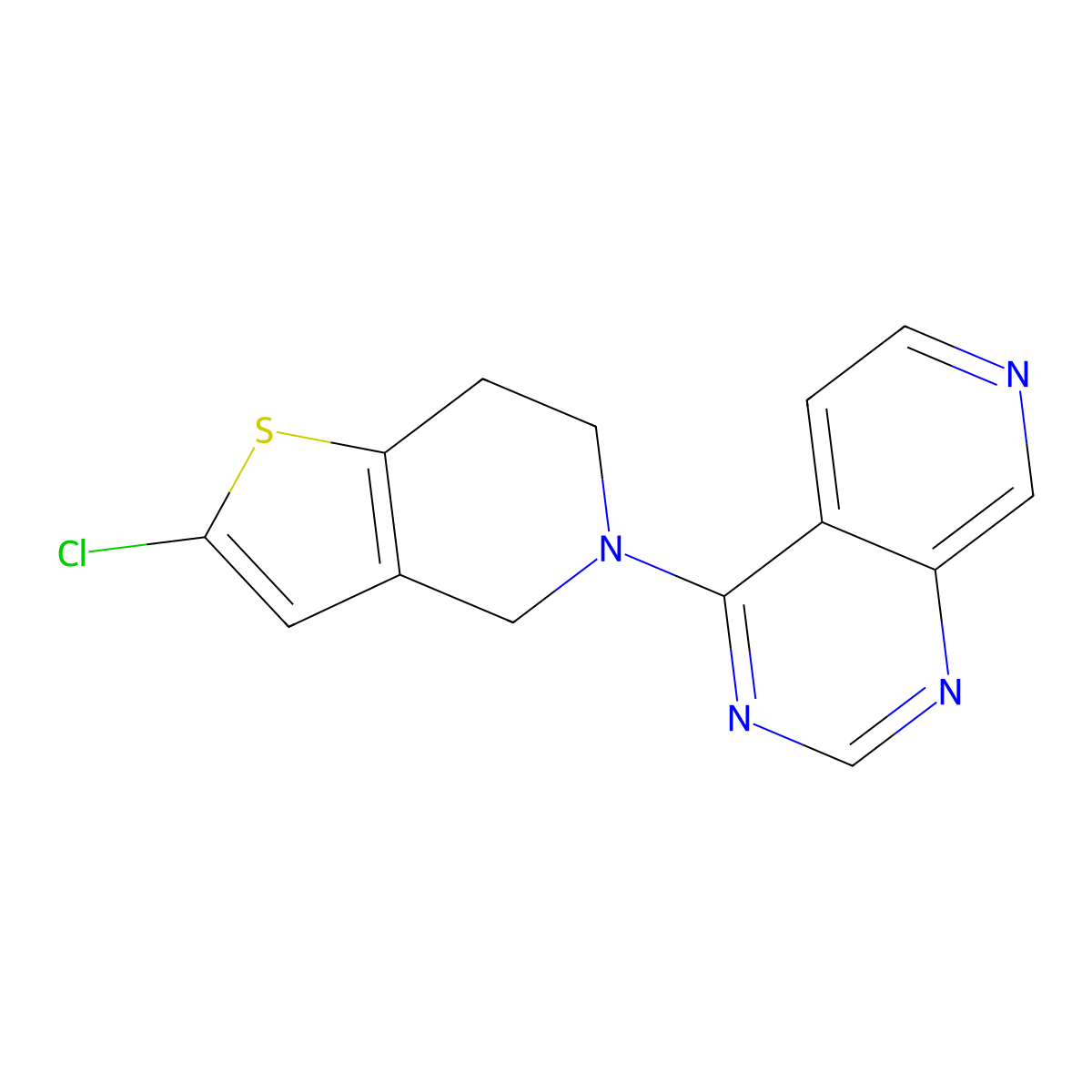 2-chloro-5-{pyrido[3,4-d]pyrimidin-4-yl}-4H,5H,6H,7H-thieno[3,2-c]pyridine molecular structure, CAS 2379994-23-5
