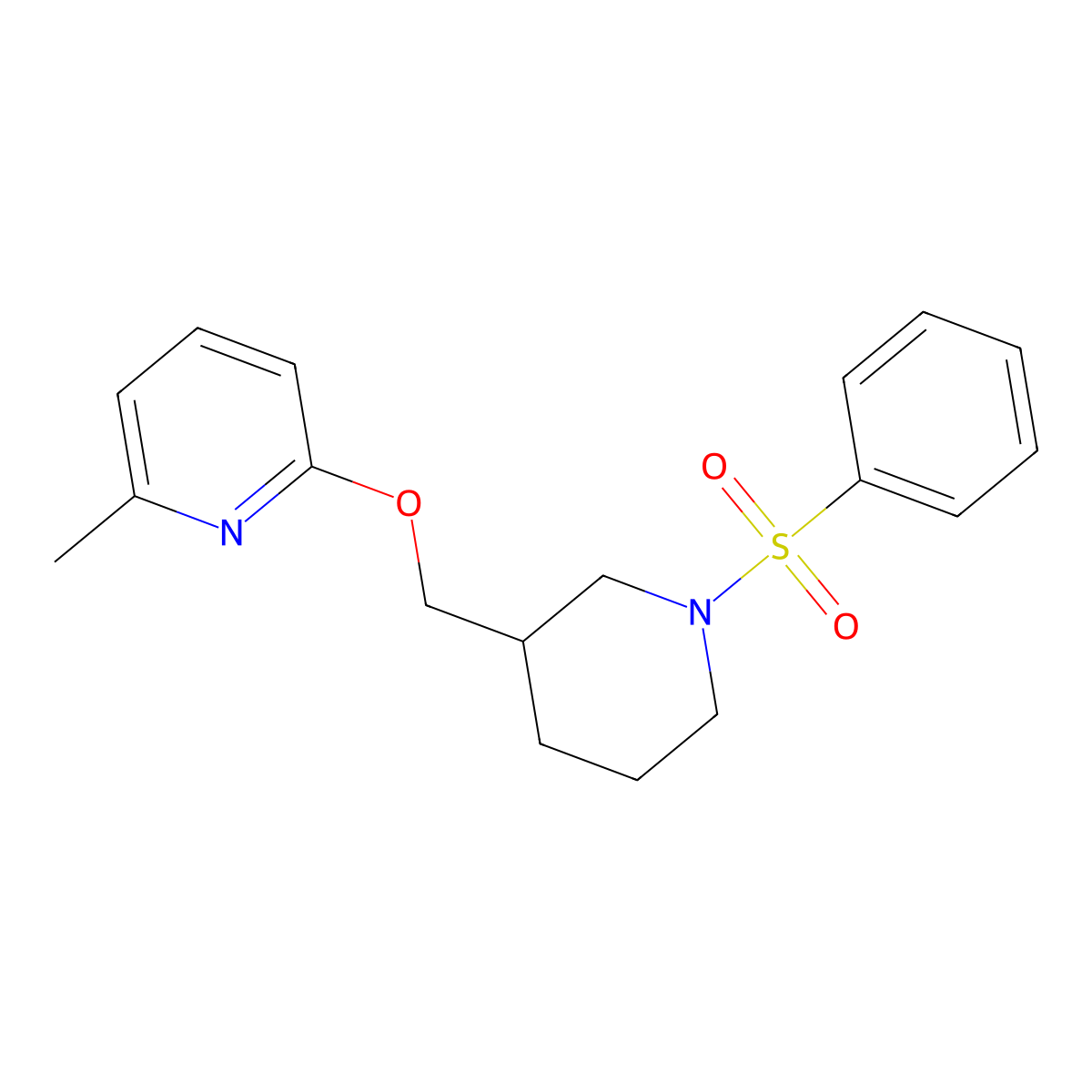 2-{[1-(Benzenesulfonyl)piperidin-3-yl]methoxy}-6-methylpyridine molecular structure, CAS 2379994-24-6