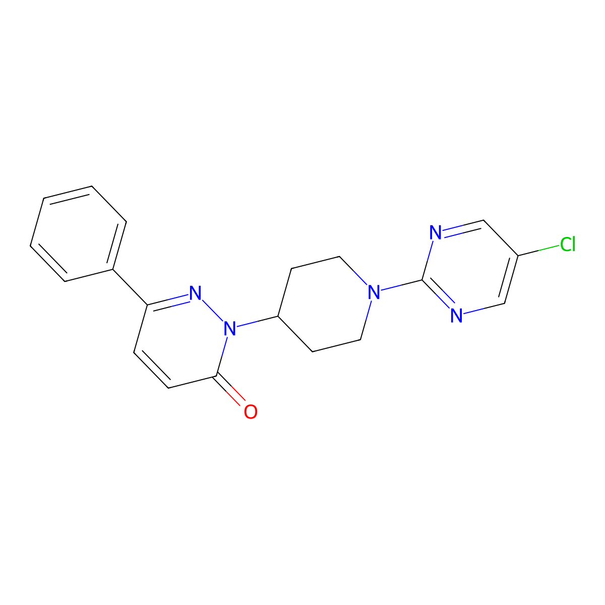 2-[1-(5-Chloropyrimidin-2-yl)piperidin-4-yl]-6-phenyl-2,3-dihydropyridazin-3-one molecular structure, CAS 2379994-28-0