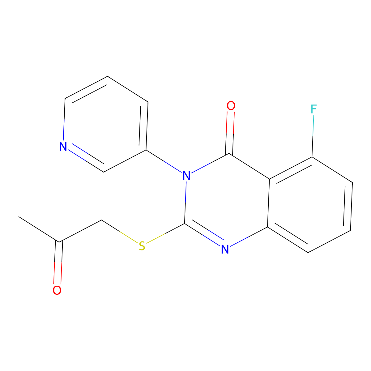 5-Fluoro-2-[(2-oxopropyl)sulfanyl]-3-(pyridin-3-yl)-3,4-dihydroquinazolin-4-one molecular structure, CAS 2379994-33-7