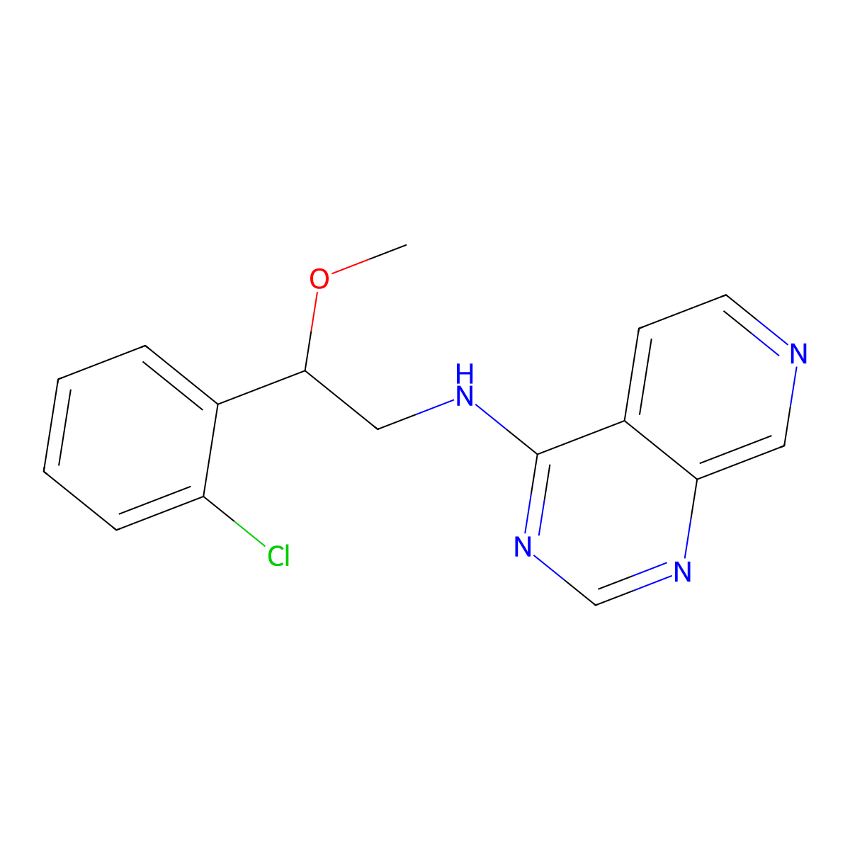 N-[2-(2-Chlorophenyl)-2-methoxyethyl]pyrido[3,4-d]pyrimidin-4-amine molecular structure, CAS 2379994-34-8